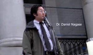 Dr. Daniel Nagase speaking at Vancouver Art Gallery